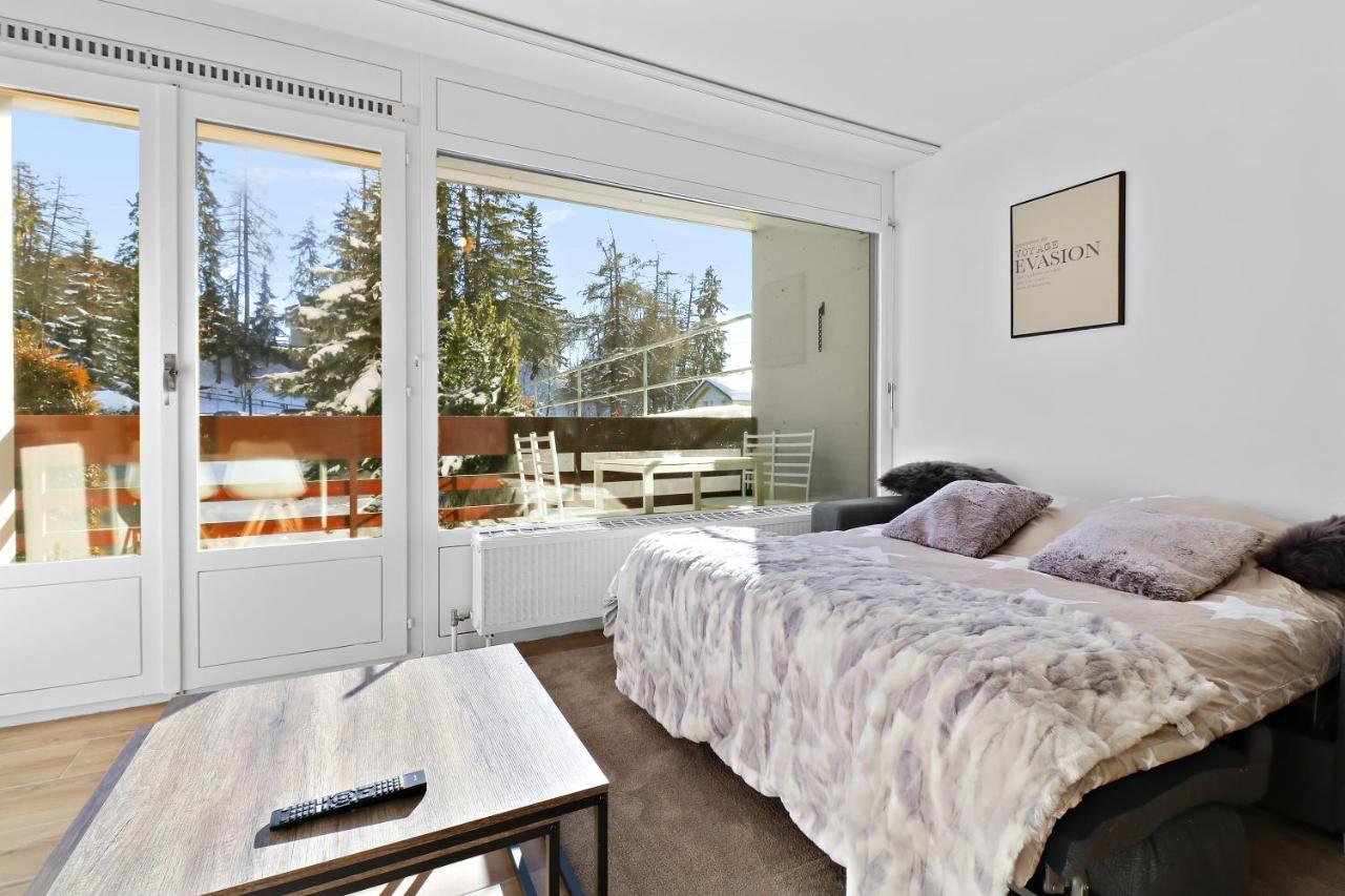 Appartement Cosy Et Renove Au Coeur De La Station Crans-Montana Exteriör bild