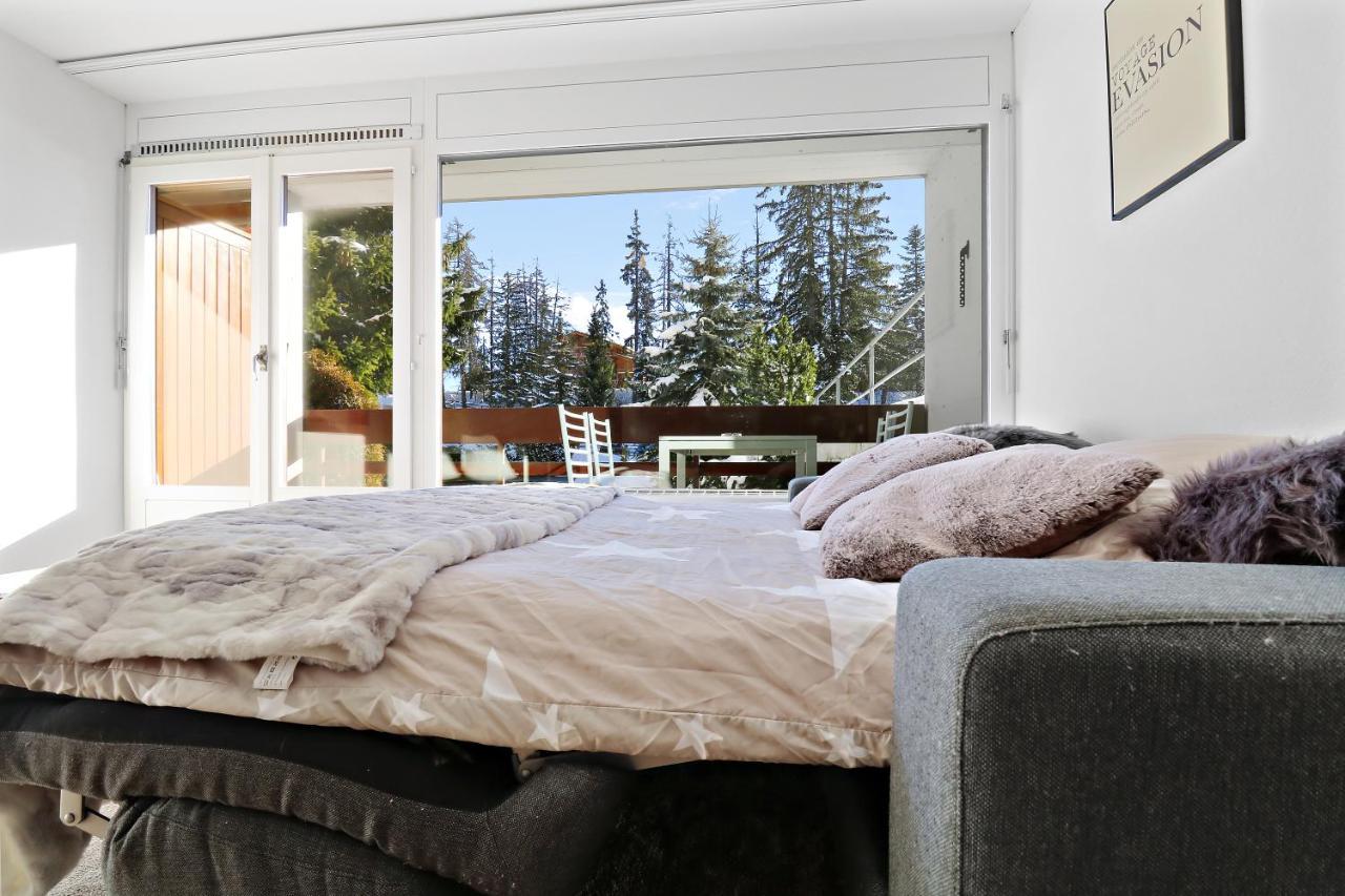 Appartement Cosy Et Renove Au Coeur De La Station Crans-Montana Exteriör bild